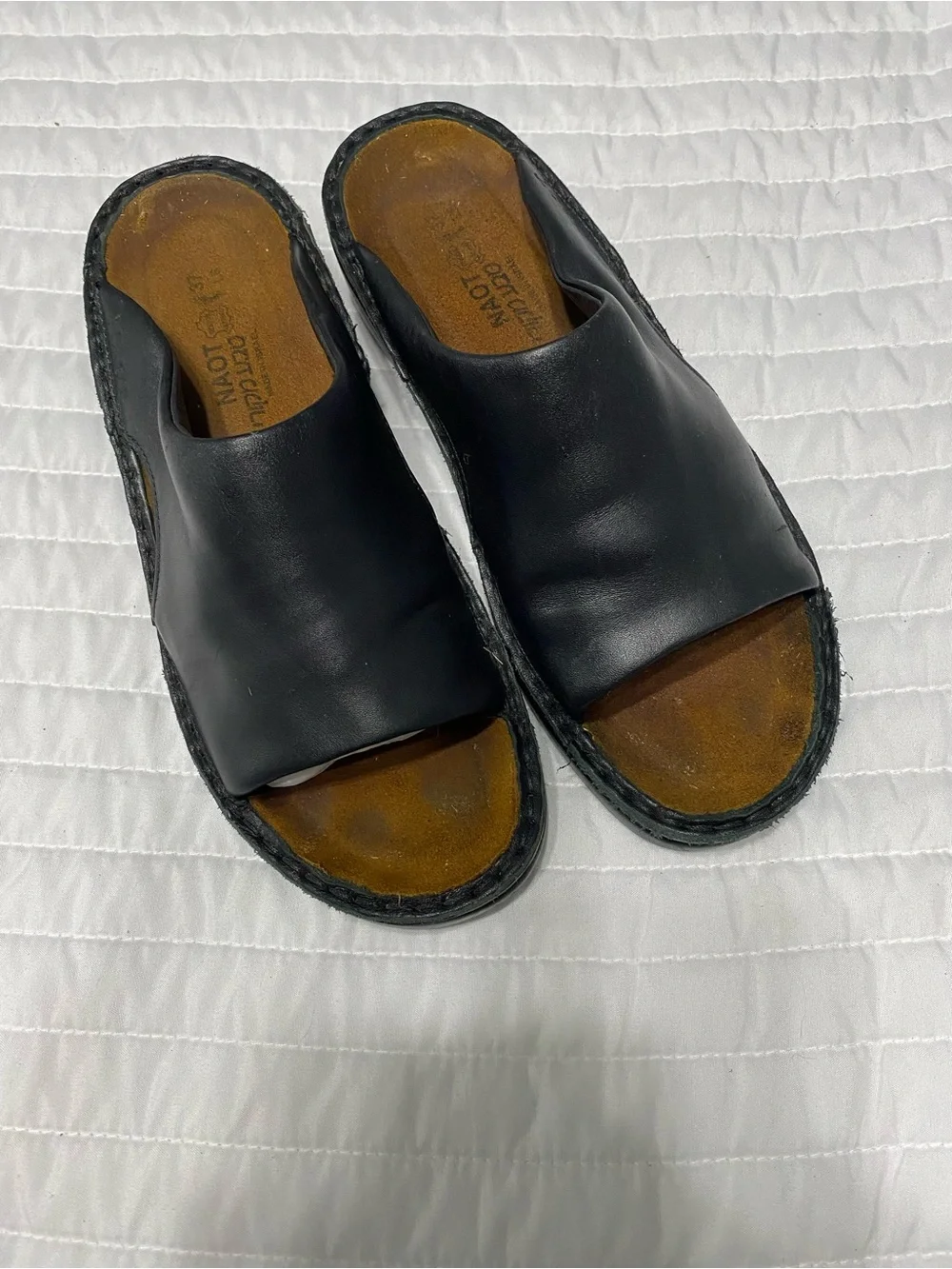 NAOT Rome Black Leather Sandals Women’s Size 37